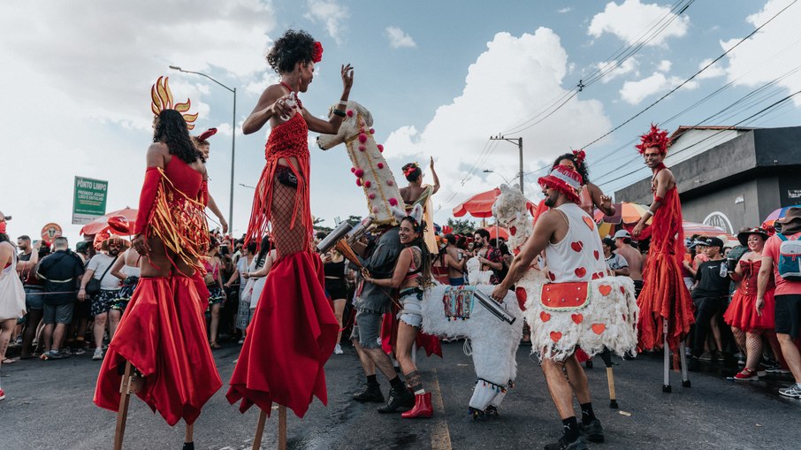 Um animado desfile