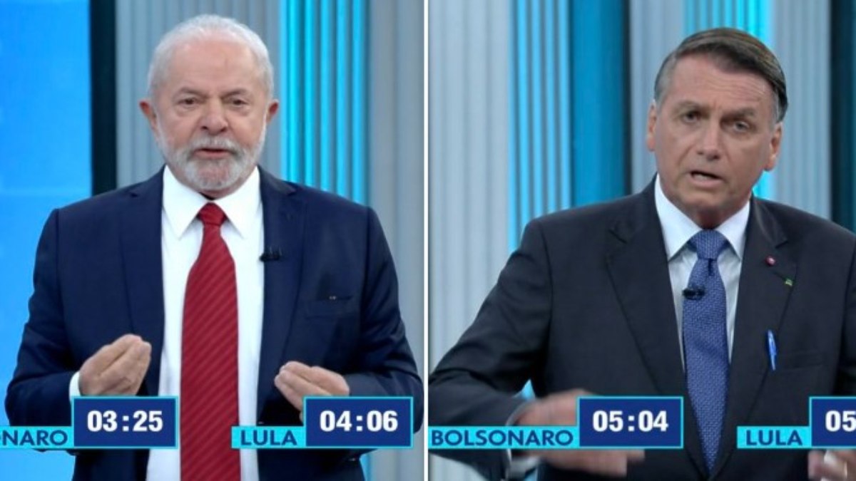 Lula e Bolsonaro ficaram frente a frente no último debate de 2022