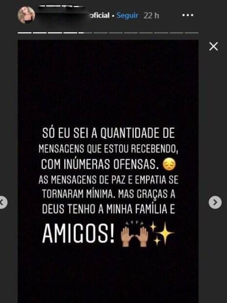 Mensagem do Instagram de perfil fake da moça que teria sido estuprada por Neymar