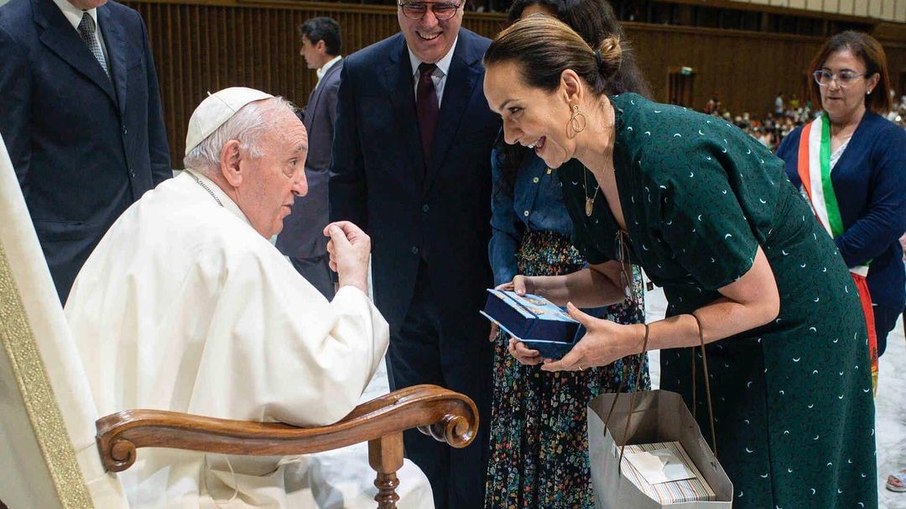 Maria Beltrão esteve com o Papa Francisco