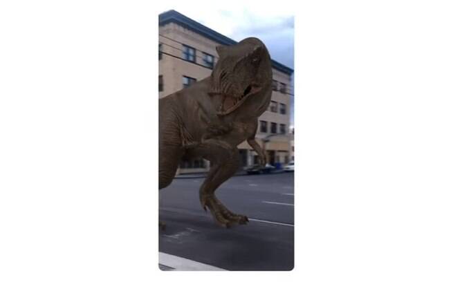 Dinossauros são vistos em realidade aumentada