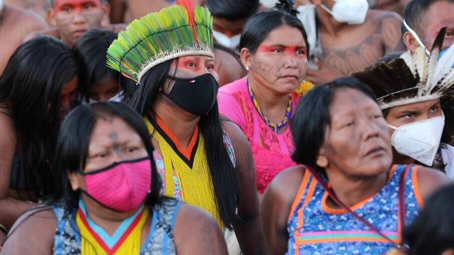 Indígenas em protesto
