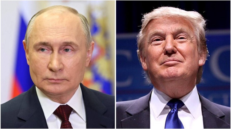 Vladimir Putin (E), Donald Trump (D)
