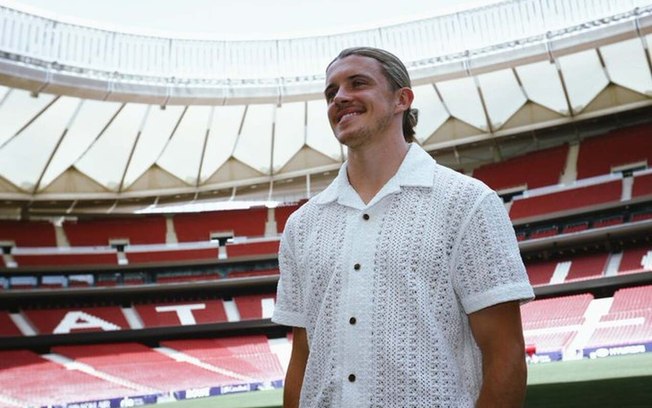 Conor Gallagher no estádio Cívitas Metropolitano, em Madri 