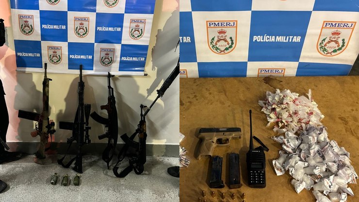 Operação da PM apreende fuzis, granadas e ‘minicaveirão’ no Rio
