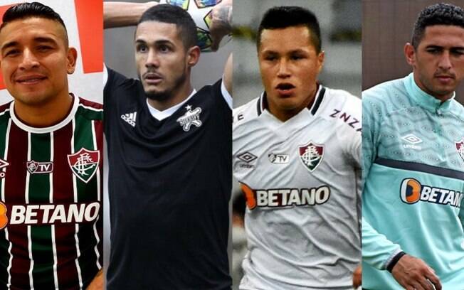 Marlon, Barcelos, Pineida e Cristiano: com lateral 'superlotada', Fluminense aguarda saídas
