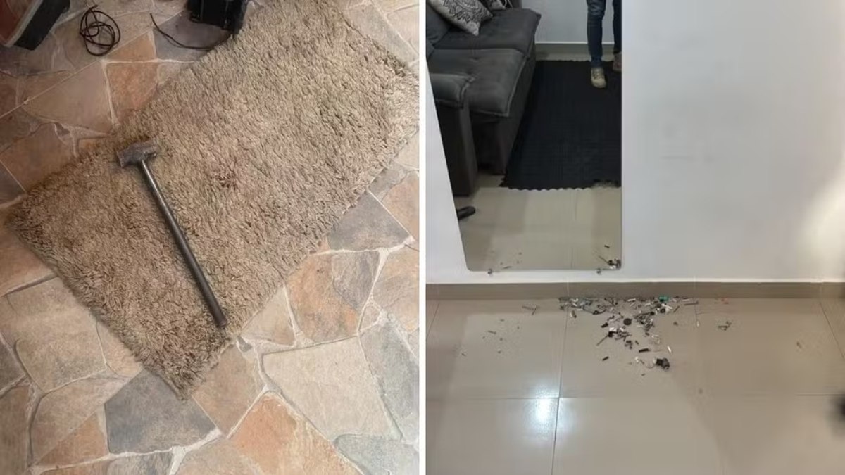 Marreta e peças metálicas utilizadas pelo padrasto para agredir adolescente em Artur Nogueira Marreta e peças metálicas utilizadas pelo padrasto para agredir adolescente em Artur Nogueira