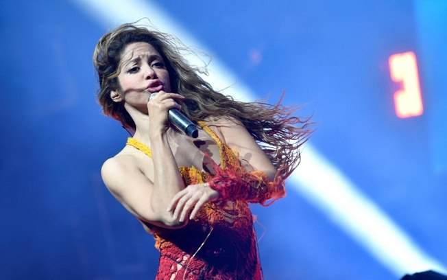 A cantora colombiana Shakira em show no festival Coachella em 12 de abril de 2024 em Indio, Califórnia