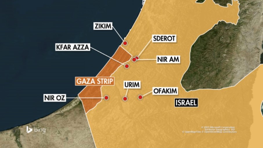 Localização de Gaza e Urim