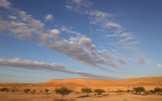 Paisagem do Parque Nacional Al-Ghat no deserto da Arábia Saudita, em 28 de novembro de 2024