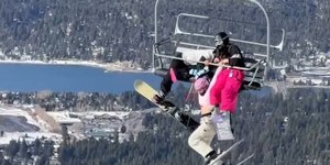 Esquiadora fica pendurada em teleférico: “Estava com muito medo”