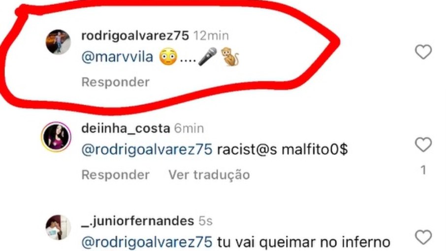 Marvvila repreendendo comentário racista