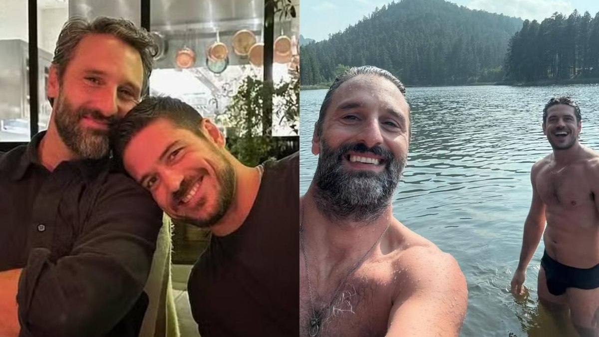 Marco Pigossi e o marido, Marco Calvani Marco Pigossi e o marido, Marco Calvani