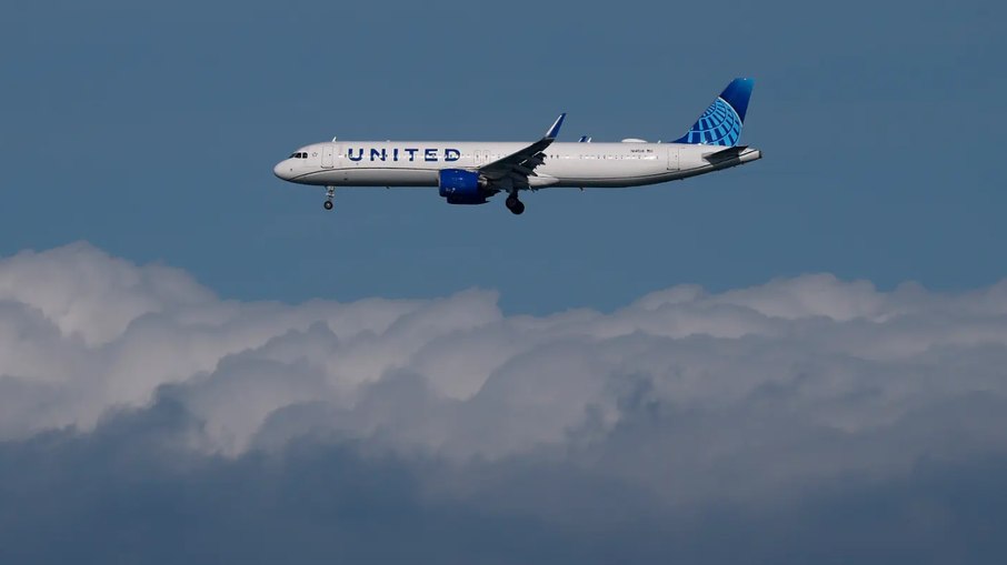 Avião da companhia United Airlines Avião da companhia United Airlines