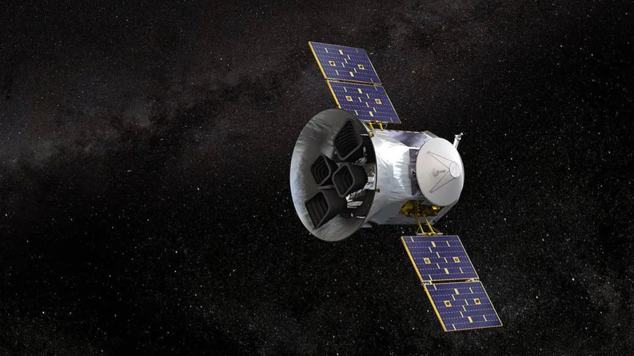 Ilustração do satélite TESS (Transiting Exoplanet Survey) da NASA Ilustração do satélite TESS (Transiting Exoplanet Survey) da NASA