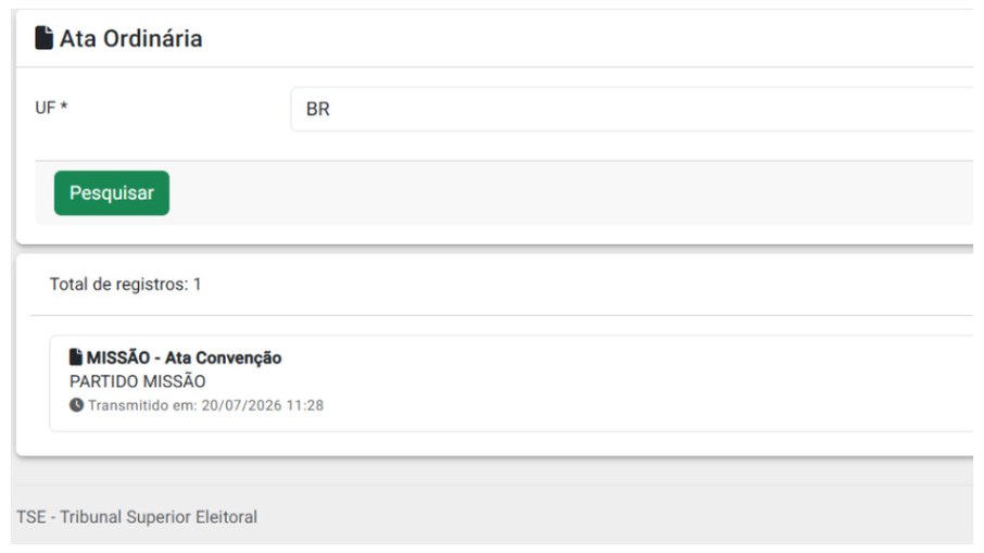 O registro de Renan Santos (Missão) foi o primeiro junto ao TSE para o cargo de presidente
