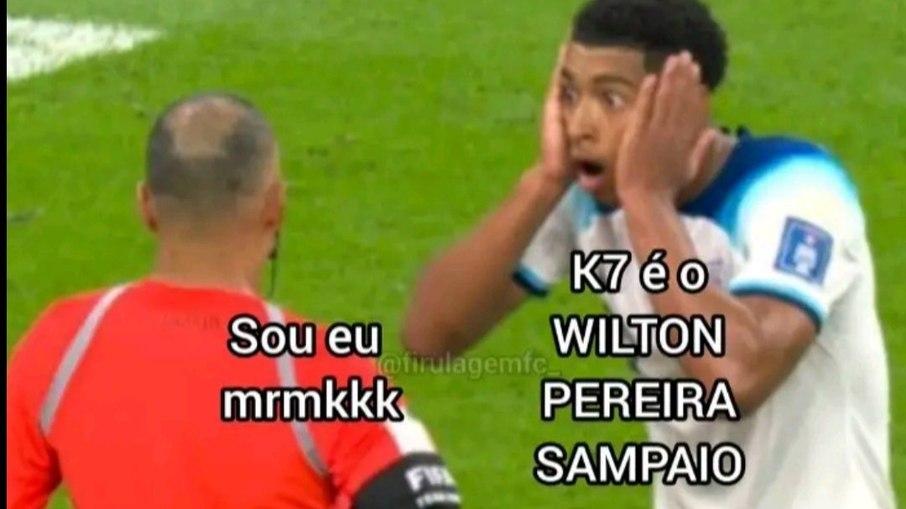 Meme: Bellingham incrédulo com Wilton Pereira Sampaio