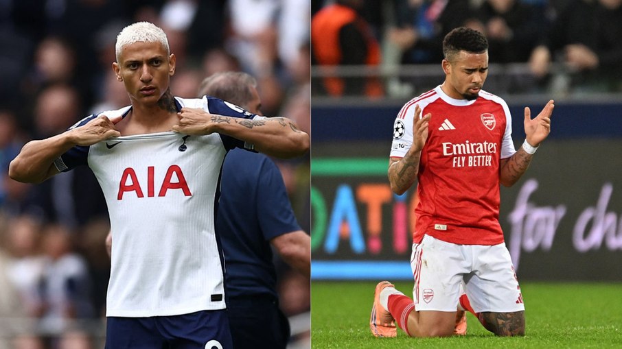 Richarlison e Gabriel Jesus não vivem um bom momento na Europa