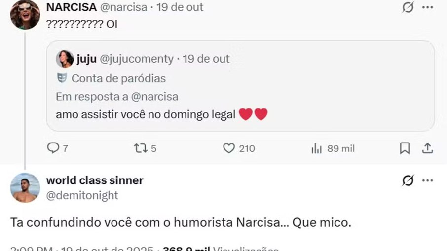 Narcisa critica imitação de Tiago Barnabé e dispara: “Humorista que não tem graça?”