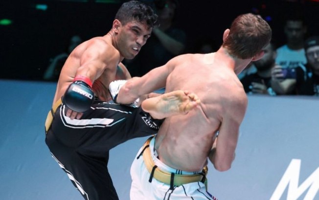 Após conquistar cinturão inédito, Luiz Victor Rocha volta a fazer bonito no Karate Combat