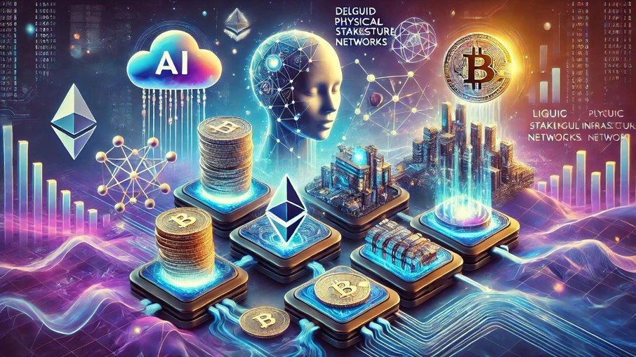 Inteligência Artificial (IA), o Depin, o LSD (Liquid Staking Derivative) e as Blockchain Modulares são apontadas como as tendências mais fortes pensando em 2025.