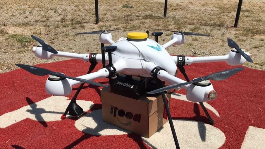 Na operação atual, o drone cruza o rio Sergipe em cerca de três minutos Na operação atual, o drone cruza o rio Sergipe em cerca de três minutos