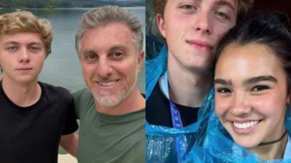 Luciano Huck com o filho e a nora Luciano Huck com o filho e a nora