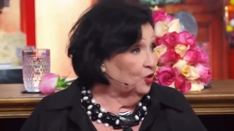 Déa Lúcia, a mãe de Paulo Gustavo, se mostrou indicação à discussão durante o programa 'Domingão do Huck' (TV Globo)