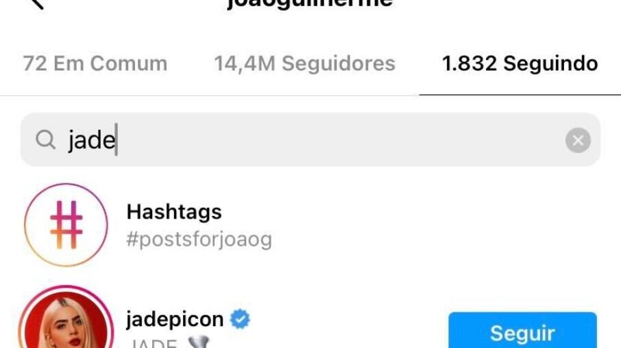 João Guilherme volta a seguir ex-namorada Jade Picon no Instagram