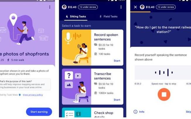 O Task Mate faz com que o usuário colabore com o Google e receba por isso
