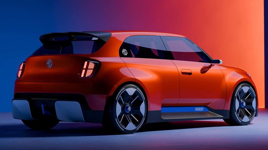 Traseira do MG Go! reforça a proposta de hatch elétrico urbano com desenho compacto e apelo nostálgico