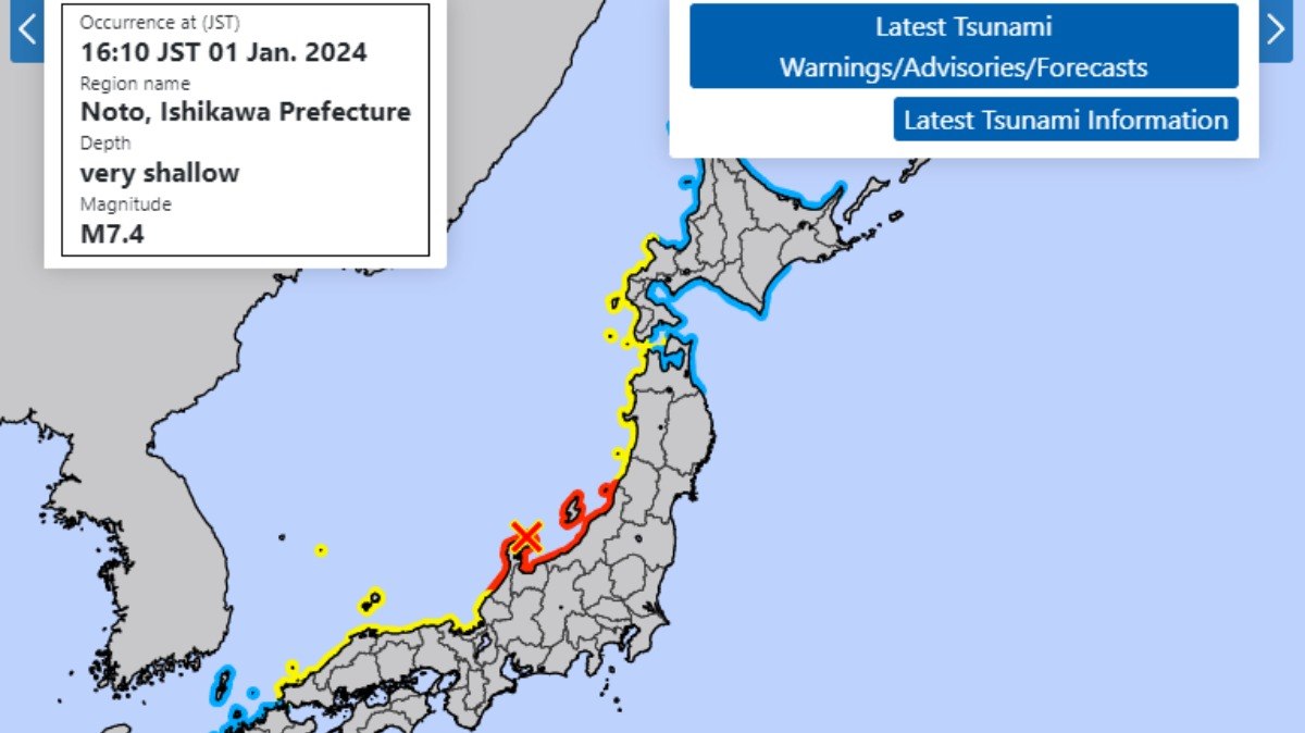 Terremoto de magnitude 7,6 no Japão