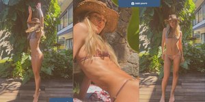 Carolina Dieckmmann aparece tomando banho de sol em nova trend