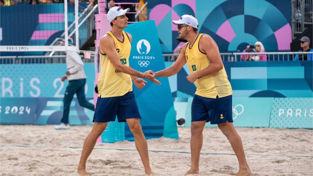 George e André perdem para dupla alemã e estão eliminados no vôlei de praia