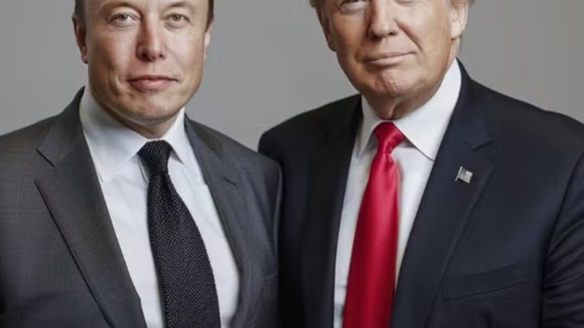 Elon Musk (E) e Donald Trump (D)