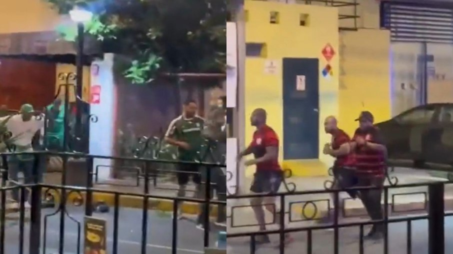 Torcedores de Palmeiras e Flamengo protagonizam brigas nas ruas de Lima, no Peru Torcedores de Palmeiras e Flamengo protagonizam brigas nas ruas de Lima, no Peru