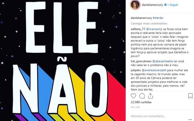 Famosas aderiram às hashtags contra a eleição de Jair Bolsonaro