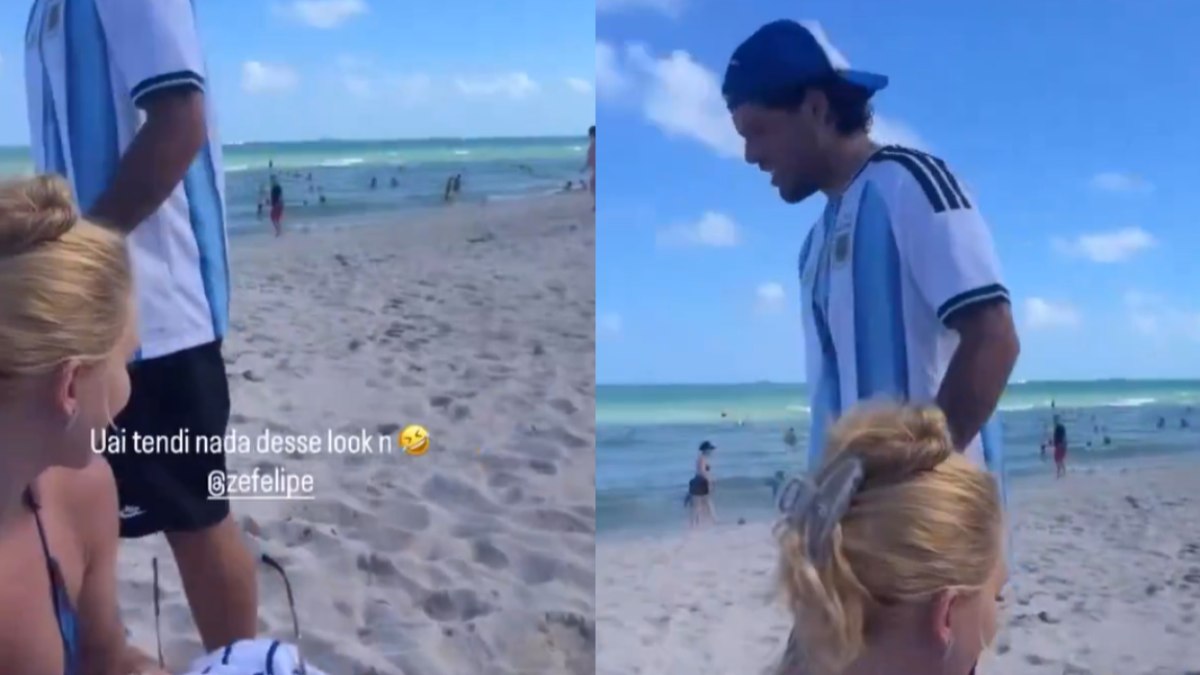 Virginia e Zé Felipe curtem praia juntos após término com Vini Jr.