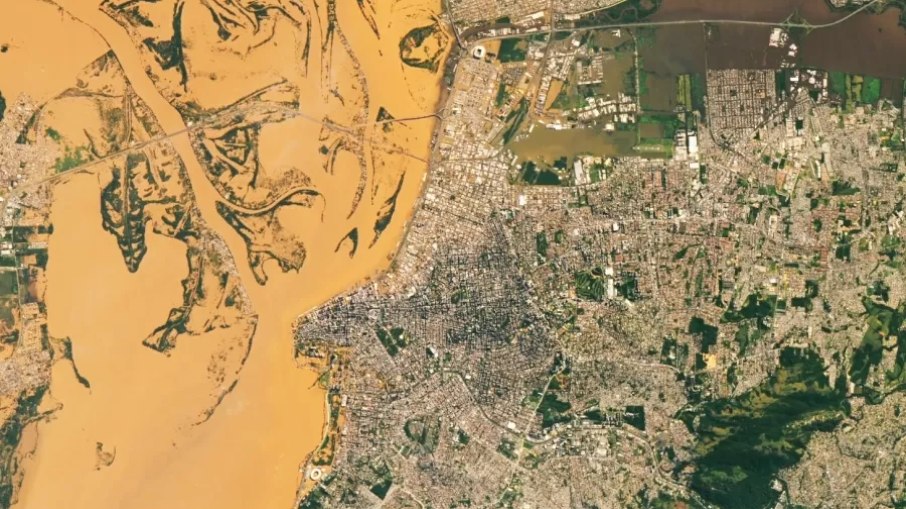 Imagem da Nasa dá a dimensão da tragédia em Porto Alegre