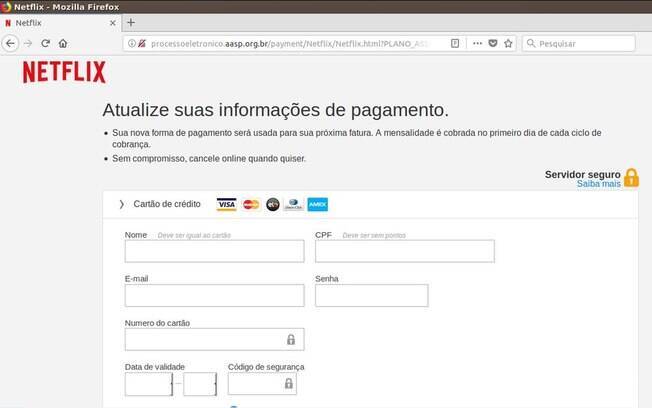 Golpe usando nome da Netflix pede dados pessoais dos clientes