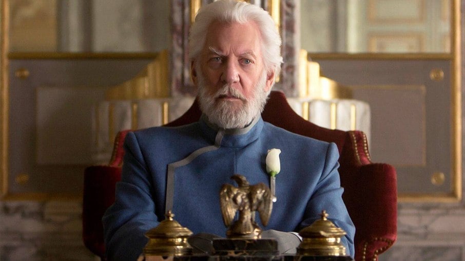 Donald Sutherland como Presidente Snow em 'Jogos Vorazes'