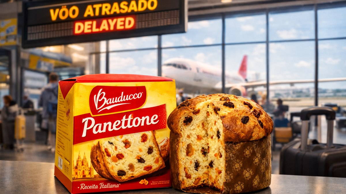 A Bauducco está oferecendo panetone grátis para passageiros com voos atrasados ou cancelados A Bauducco está oferecendo panetone grátis para passageiros com voos atrasados ou cancelados