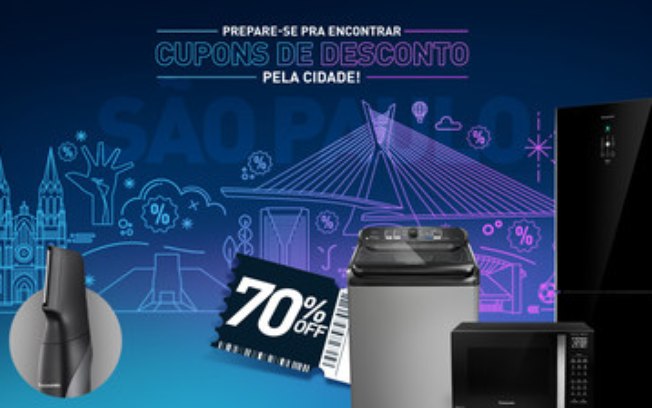 Panasonic espalha cupons de 70% de desconto online e pelos pontos turísticos da cidade de São Paulo