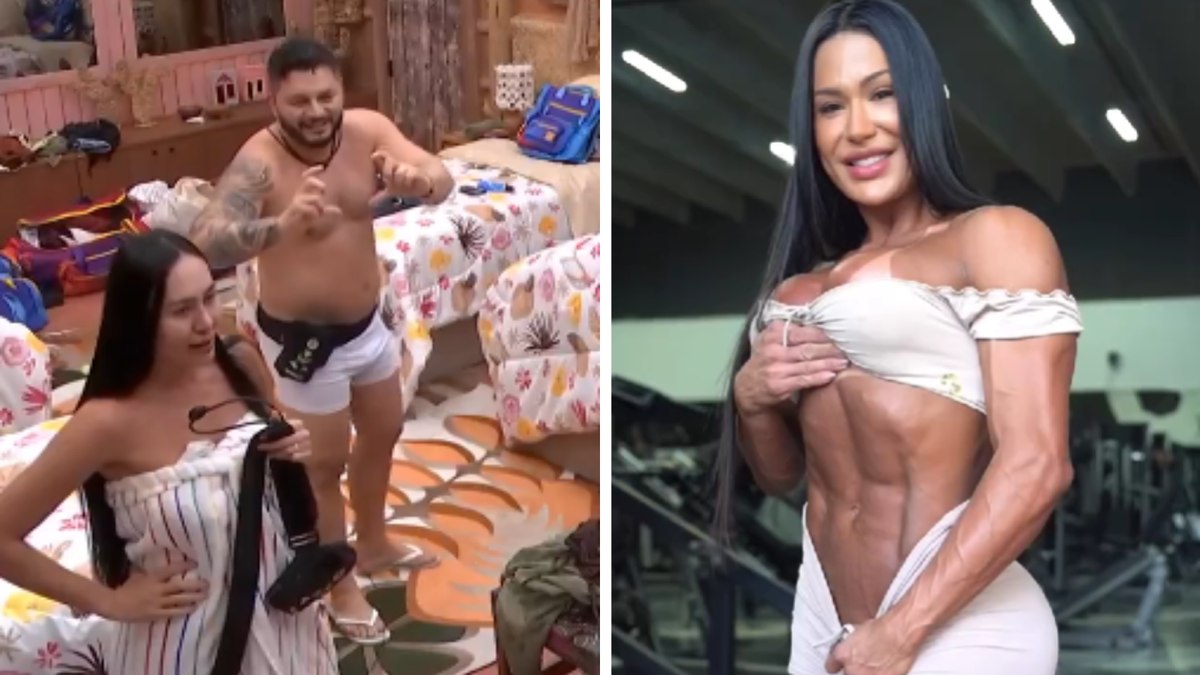 BBB 25: Arleane chama o marido para apalpar o bumbum de Gracyanne, que rejeita proposta