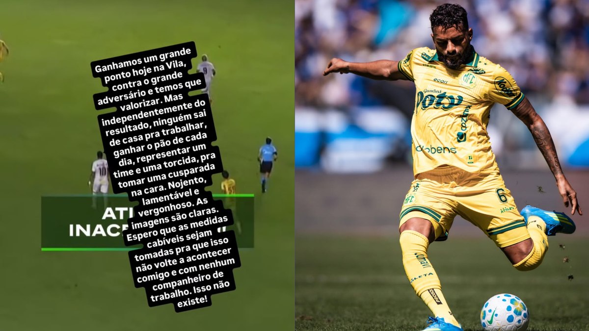 Reinaldo se pronunciou nas redes sociais após ser alvo de cusparada na Vila Belmiro