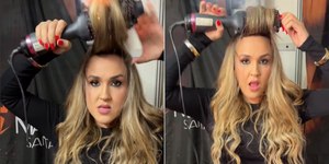 Escova pega fogo no cabelo de cantora sertaneja antes do show