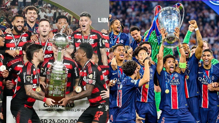 Flamengo e PSG são os atuais campeões da Libertadores e Champions League Flamengo e PSG são os atuais campeões da Libertadores e Champions League