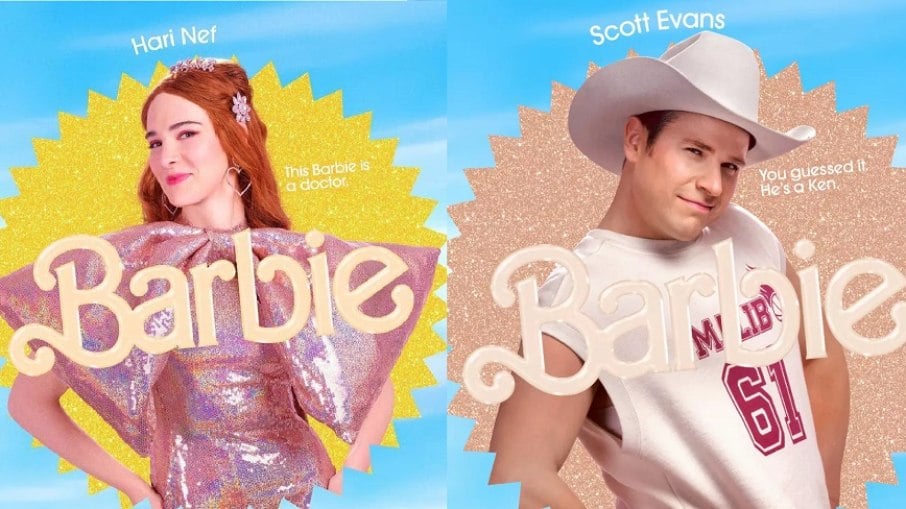 Hari Nef e Scott Evans em divulgação de 'Barbie'