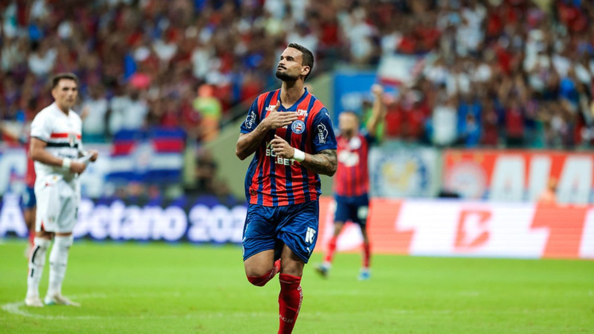Willian José foi o autor dos gols do Bahia contra o São Paulo, na última rodada do Brasileirão