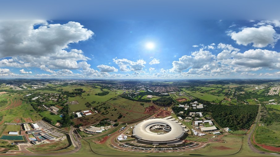 Cidade de Campinas e área tecnológica que abriga o Sirius